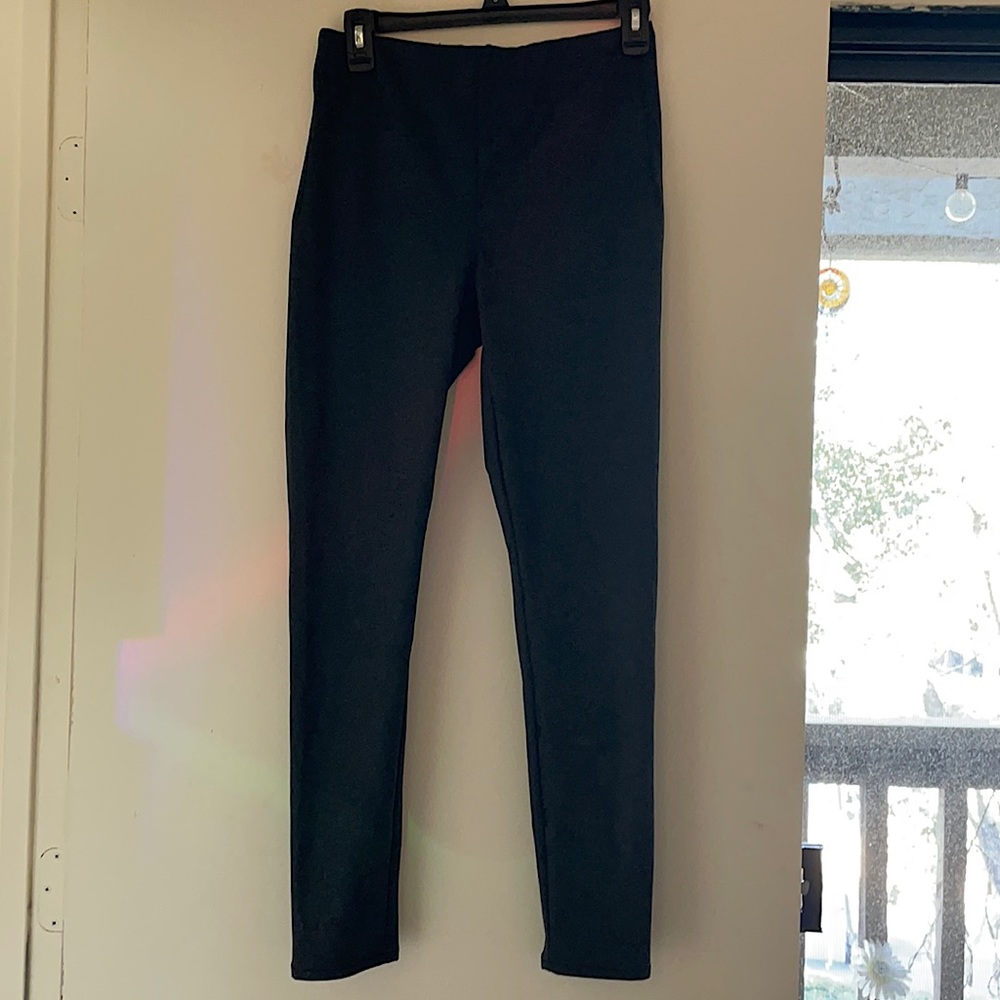 SKINNY GIRL BAILEY PULL ON JEGGINGS BLACK/DARK GRAY W/ METALLIC EMBELLISHMENTS